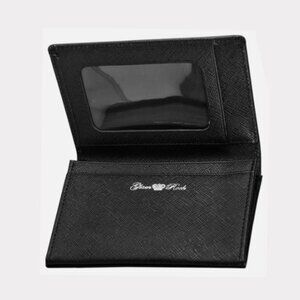Glam Rock Black High Quality Saffiano Leather Horizontal Double ID Wallet